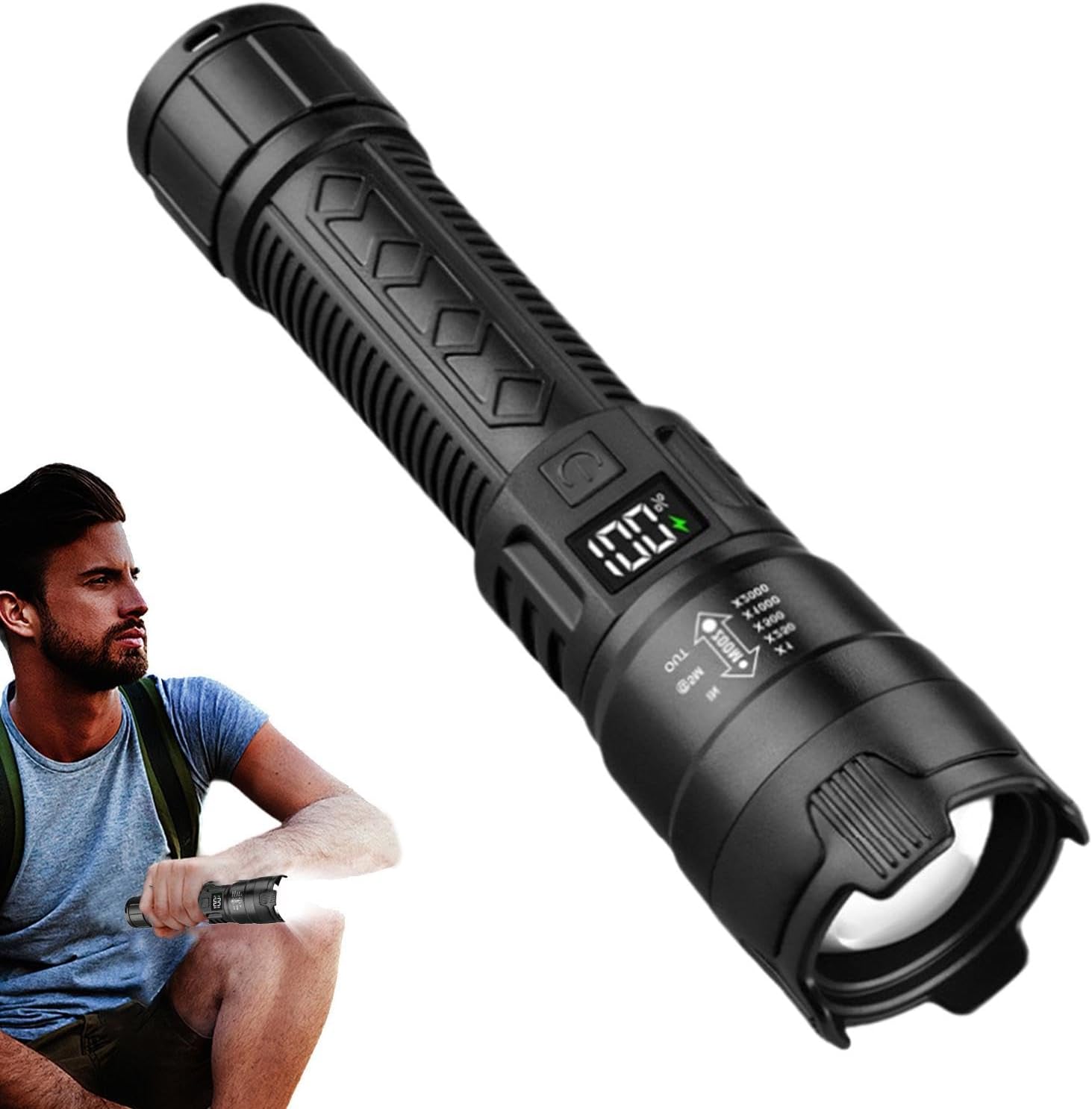 Outdoor Camping And Fishing - Tactische LED-zaklamp 2000LM USB oplaadbare waterdichte
