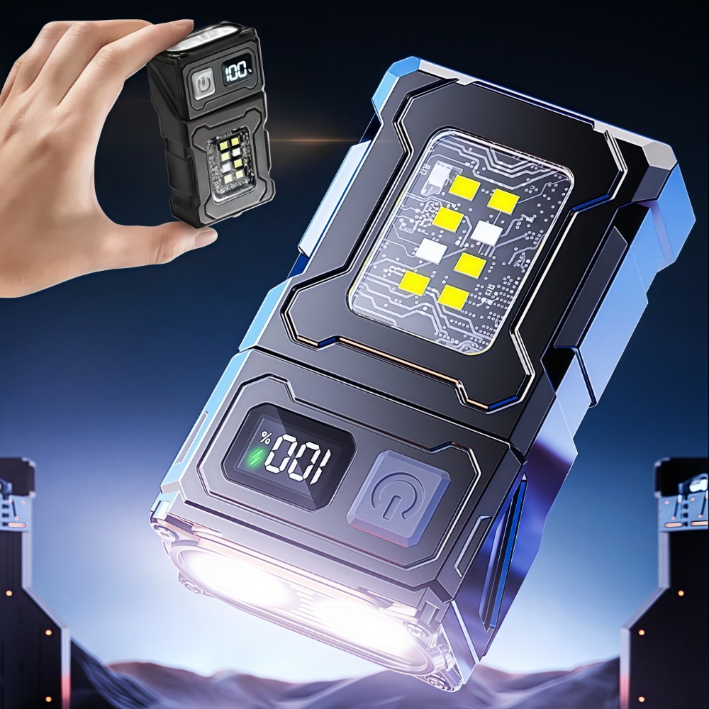 Outdoor Camping And Fishing - Oplaadbare mini LED-zaklamp Magnetische clip-on werklamp