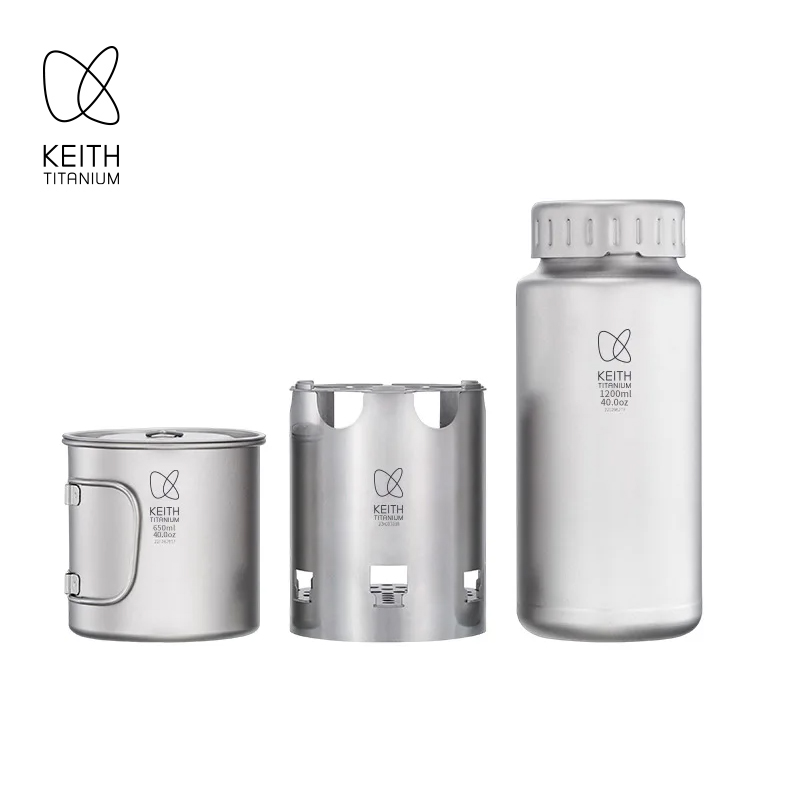 Camp Utensil Set - KEITH Pure Titanium Nesting Campingset 1200ml