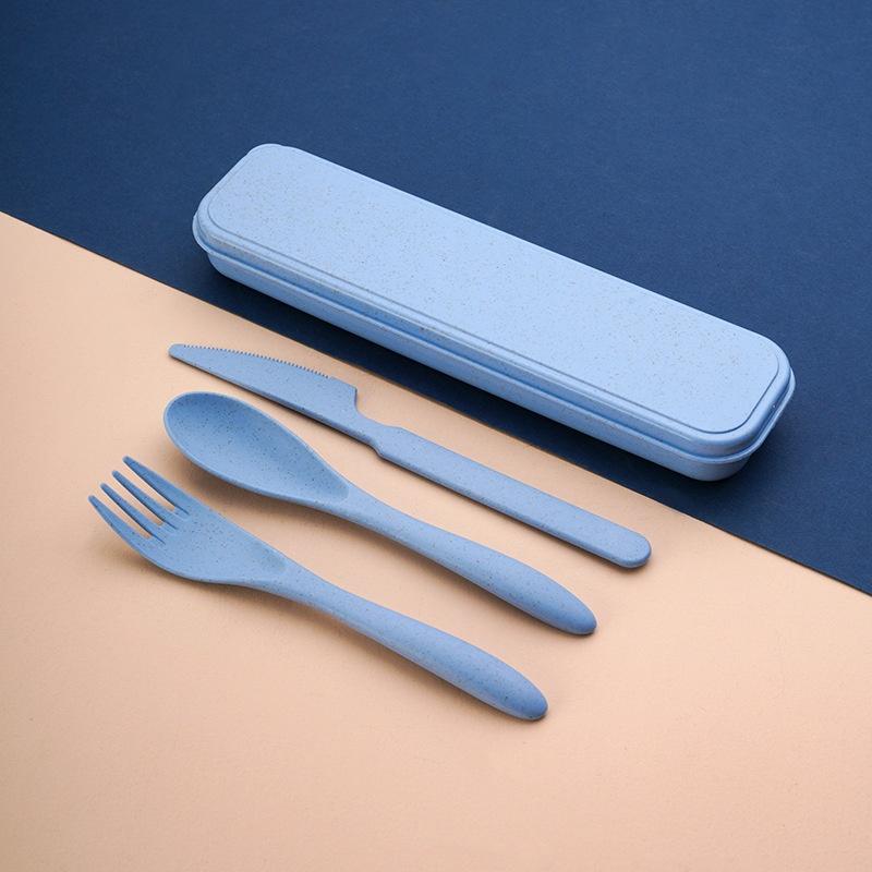 Camp Utensil Set - Bestekset van tarwehalm met mes, vork,