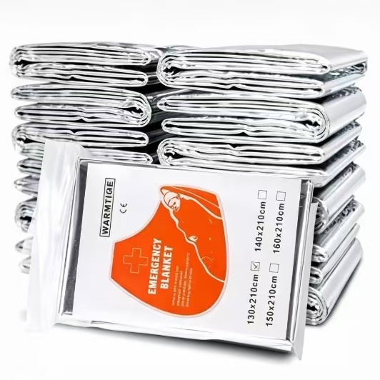 Outdoor Camping Heated Blanket - Mylar Thermische Nooddeken, Zilverfolie Ruimteoverlevingsdeken, Warmtevasthoudende