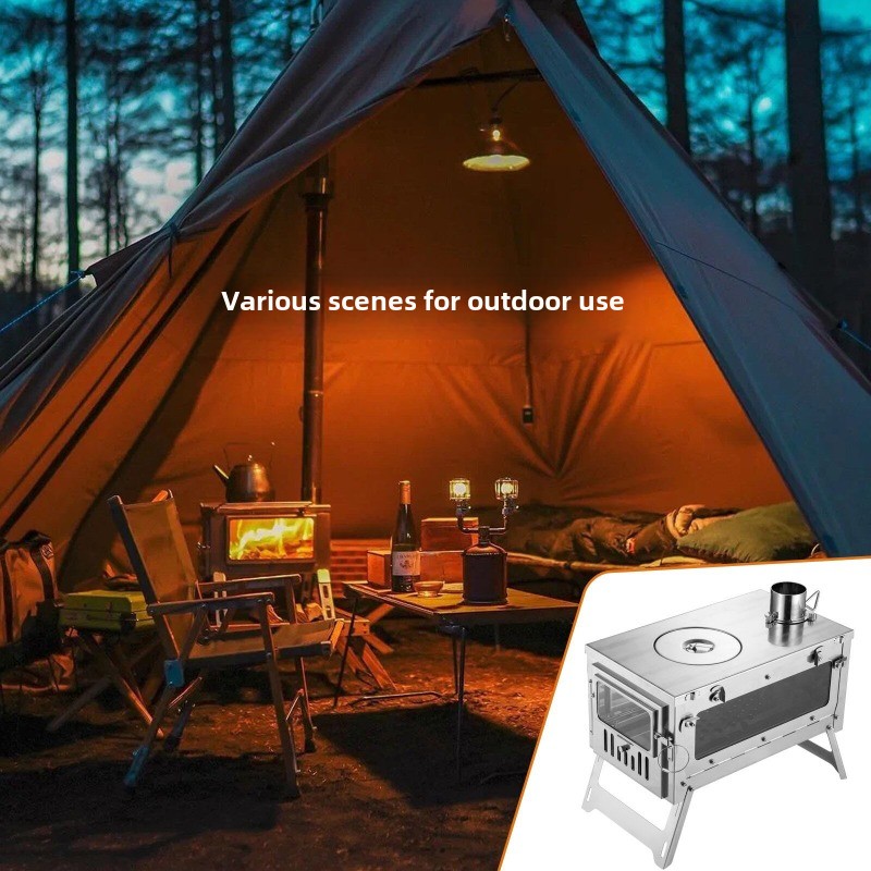 Draagbare tentkachel van 430 r - Outdoor Camping Oven recensie en prijs