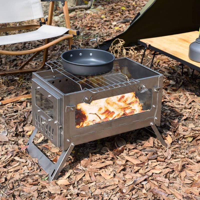 Draagbare tentkachel van 430 r - Outdoor Camping Oven recensie en prijs