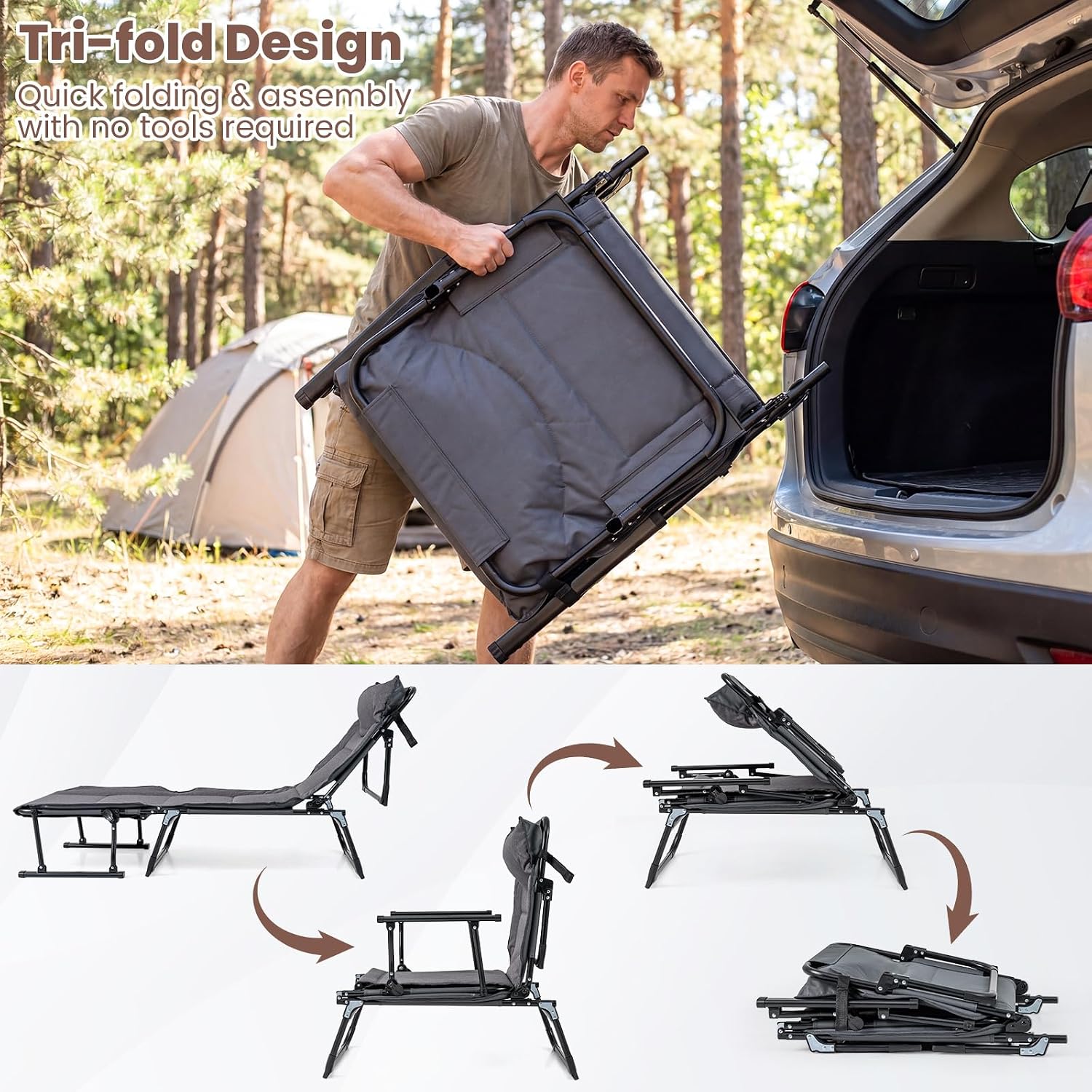 Opvouwbare loungeset van 2, ve - Outdoor Camping Folding Chairs recensie en prijs