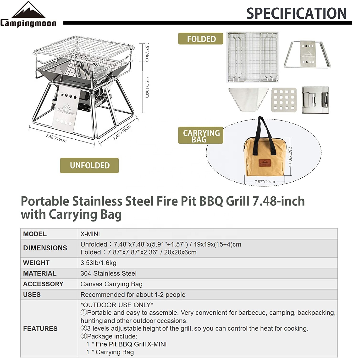 Campingmoon Outdoor Camping Bb - Outdoor Camping Oven recensie en prijs