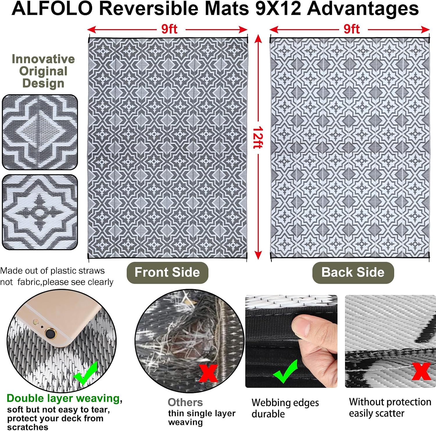 Buitentapijt 9x12 voor patio's - Outdoor Camping Rugs 9X12 recensie en prijs